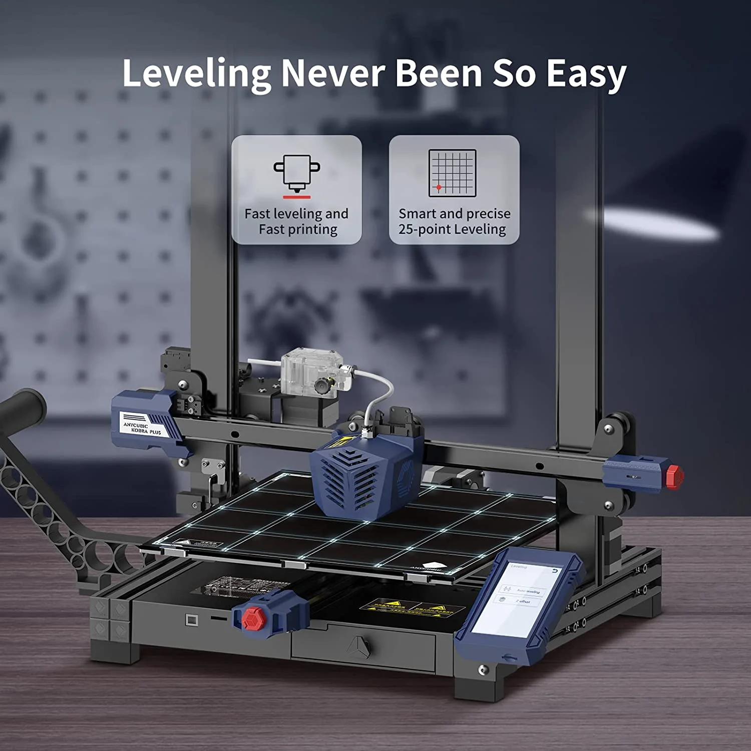 Anycubic  3D Printer  Kobra Plus  Auto Leveling, Large 3D Printer with Smart Precise 25-Point Leveling, Large Build Volume 13.8x11.8x11.8inch
