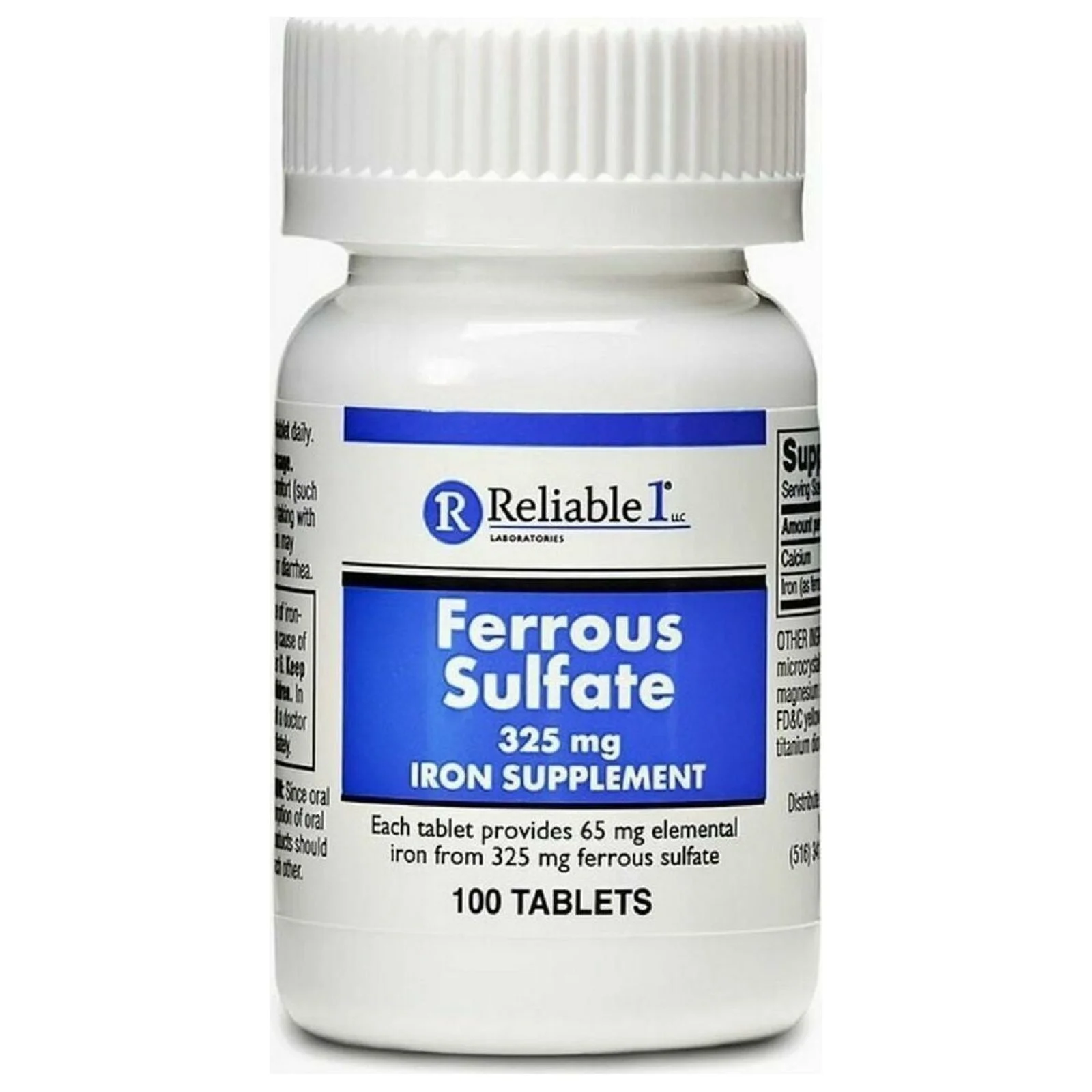 Ferrous Sulfate Iron 325 mg Generic for Feosol 100 Tablets
