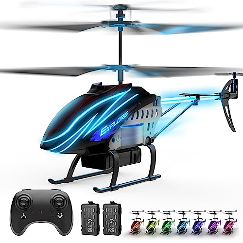 RC Helicopter, Remote Control Helicopter for Kids with 30Mins Flight(2 Batteries), 7+1 LED Light Modes, Altitude Hold, RC Toys for Boys Girls