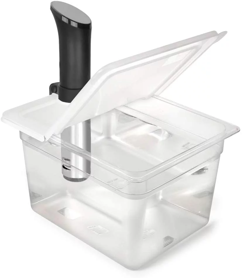 EVERIE Sous Vide Container 12 Quart EVC-12 with Collapsible Hinged Lid for Anova Nano or AN500-US00 Also Fits Instant Pot