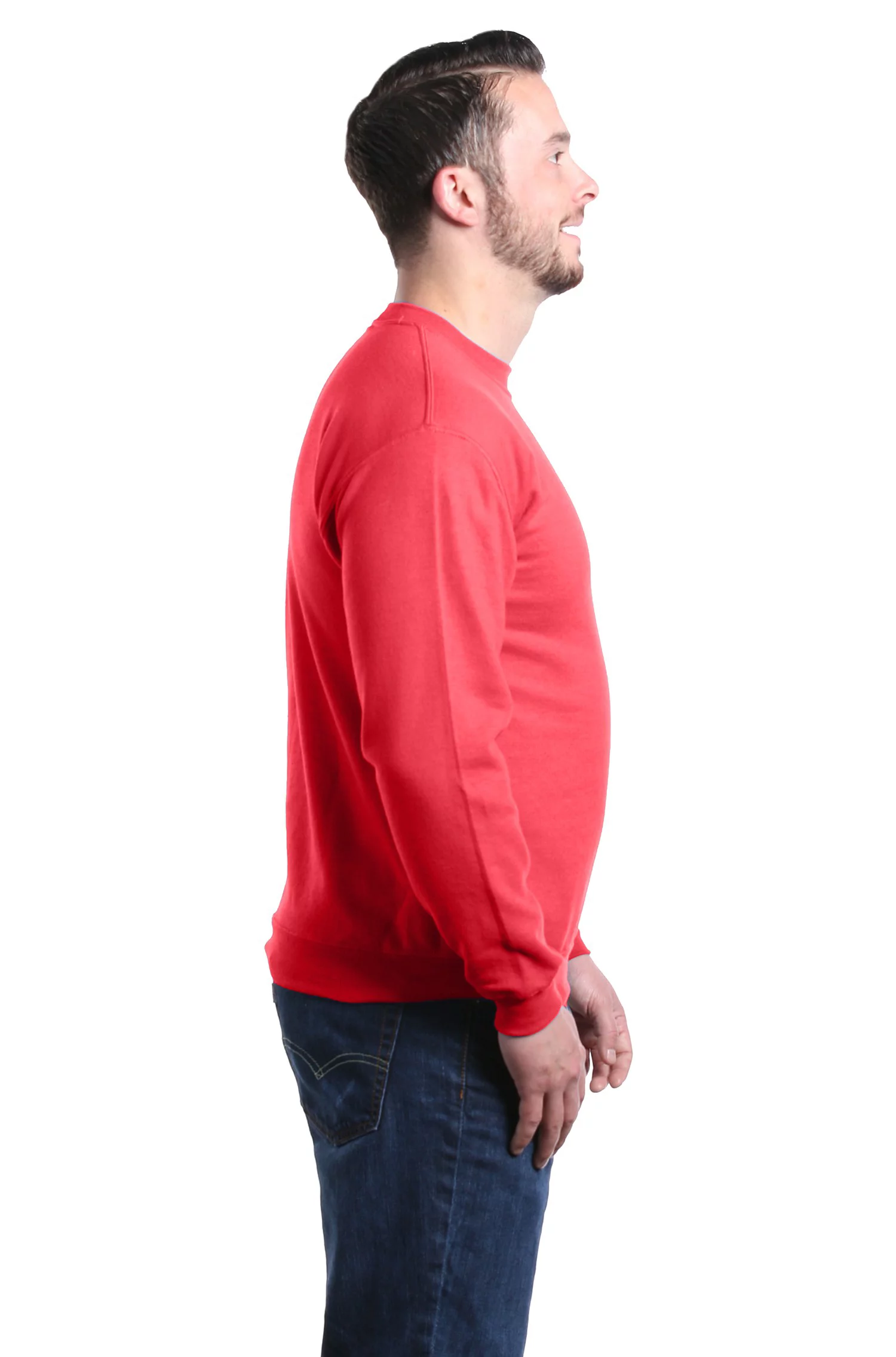 Shop4Ever Men's Hipster Santa with Glasses Christmas Crewneck Sweatshirt Small Red