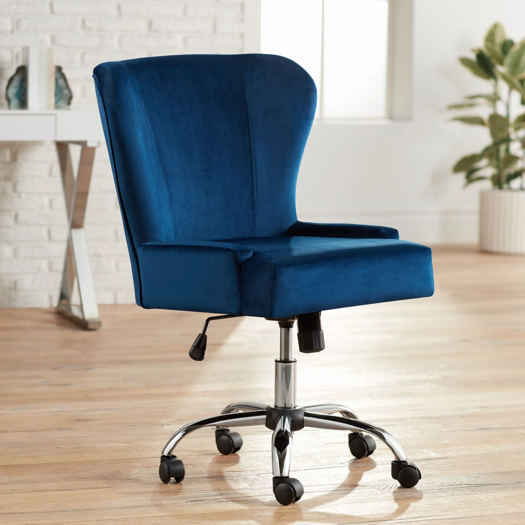 Studio 55D Erin Blue Fabric Adjustable Office Chair