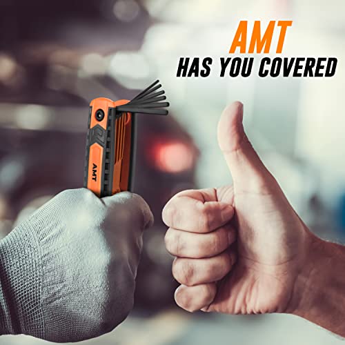 AMERICAN MUTT TOOLS 17pc Folding Allen Wrench Sets – SAE and Metric Allen Key Set – Hex Key Set, Allen Wrenches Sets, Metric Allen Wrenches Set