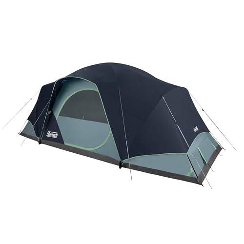 Coleman Skydome XL Large Family Tent with 5 Minute Setup, Weatherproof 8/12 Person Tent with Rainfly & Carry Bag, Fits Multiple Queen Airbeds, Made of PFAS-Free Materials