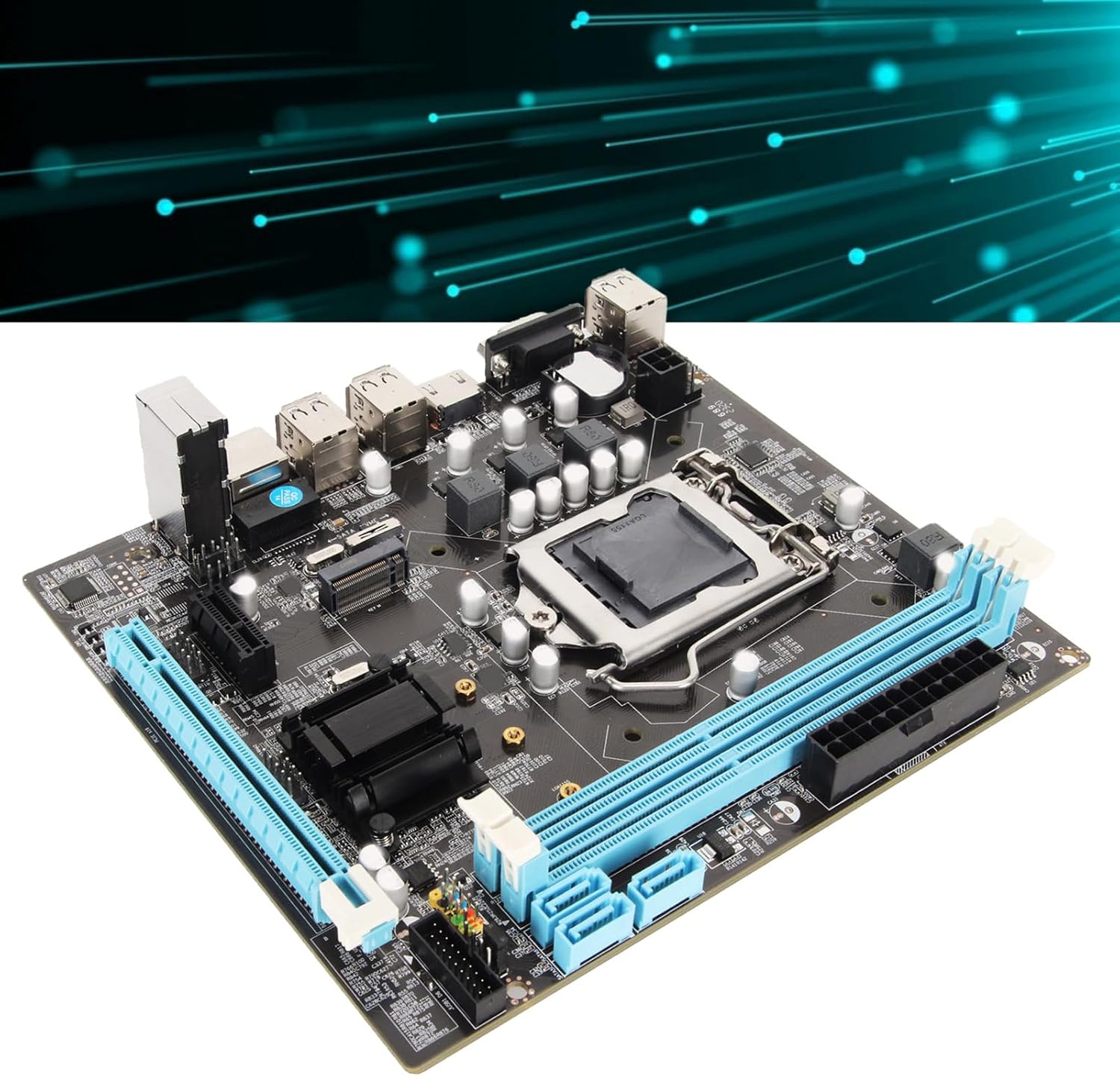 Micro ATX Motherboard, LGA 1155 CPU Slot, Dual Channel DDR3, M.2 NVMe NGFF, HD VGA Output, 3 Phase Power