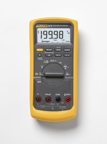 Fluke 87V/IMSK Industrial Digital Multimeter with Fluke i400 Current Clamp Kit, Converts 87V Into Clamp Meter, AC Current Measurements Up To 400 A, Includes Temp Probe, Test Leads And Alligator Clips