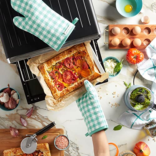 KitchenAid Gingham Oven Mitt 2-Pack Set, Passion Red, 7