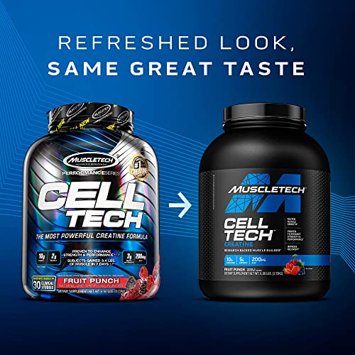 MuscleTech Creatine Monohydrate Powder Cell-Tech Creatine Powder & n Powder Nitro-Tech Whey Protein Isolate & Peptides | Milk Chocolate, 4 Pound (Pack of 1), 40 Servings