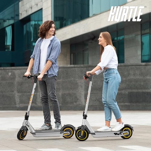 Hurtle Teenager Kick Scooter - 2 Wheel With Adjustable T-Bar Handlebar - Folding Adult With Alloy Anti-Slip Deck - 8