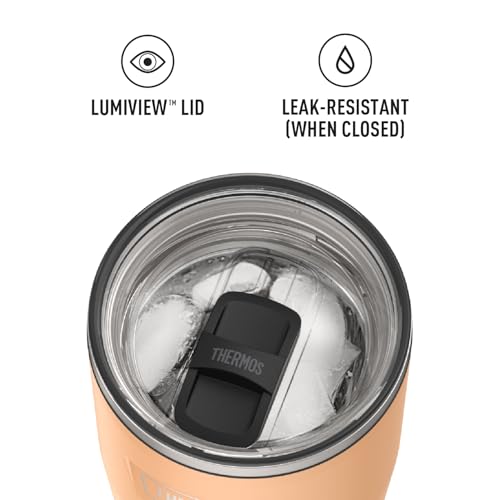 THERMOS ICON SERIES, Stainless Steel Cold Tumbler with Slide Lock, 24 Ounce, Sandstone