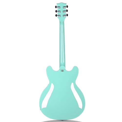 Redid Semi-Hollow Body Electric Guitar RD-100 Jazz Guitar with F-Hole,Maple neck,humbucker Pickups(Brown)