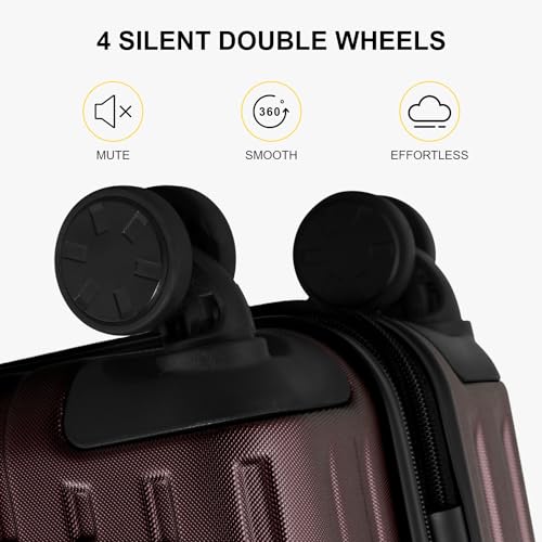 LEVEL8 Grace Carry on Luggage Airline Approved, 20 Inch Expandable Hardside Suitcases with wheels, Abs+Pc Harshell Spinner Luggages with Tsa Lock, Red