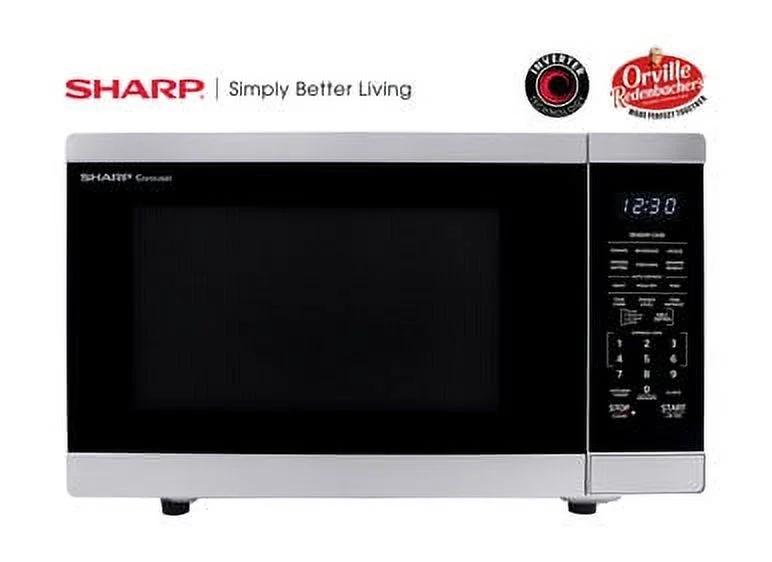 Sharp 1.4 Cu. Ft. Black Mirror Countertop Microwave Oven