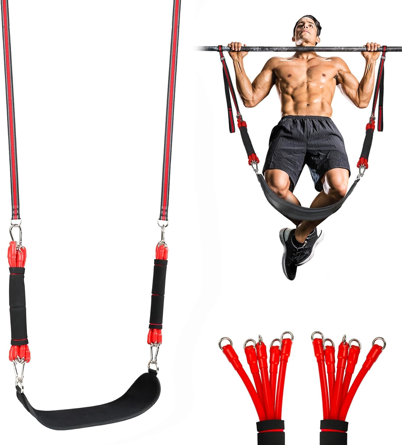 Pull up Assistance Bands - 660LBS Heavy Duty Pull-up Assist Band Set, Adjustable Chin Up Resistance Bands with Fabric Rest for Men/Women Chin-up Workout, Body Stretching, Strength Training
