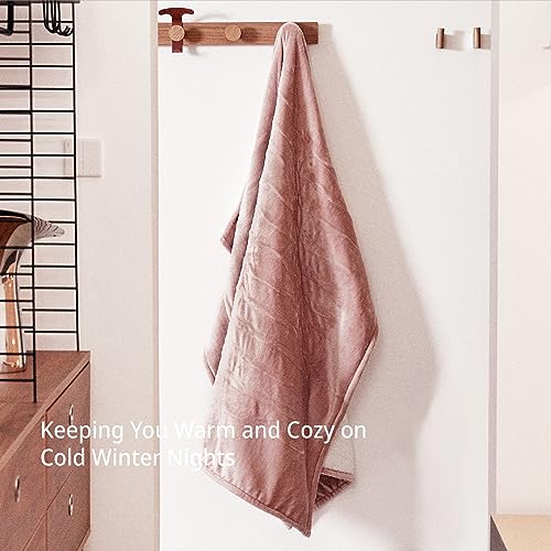 GOTCOZY Heated Blanket Electric Throw 50''X60''- Soft Silky Plush Electric Blanket with 4 Heating Level & 3 Hour Auto Off Heating Blanket, ETL Certified Machine Washable (Grey)