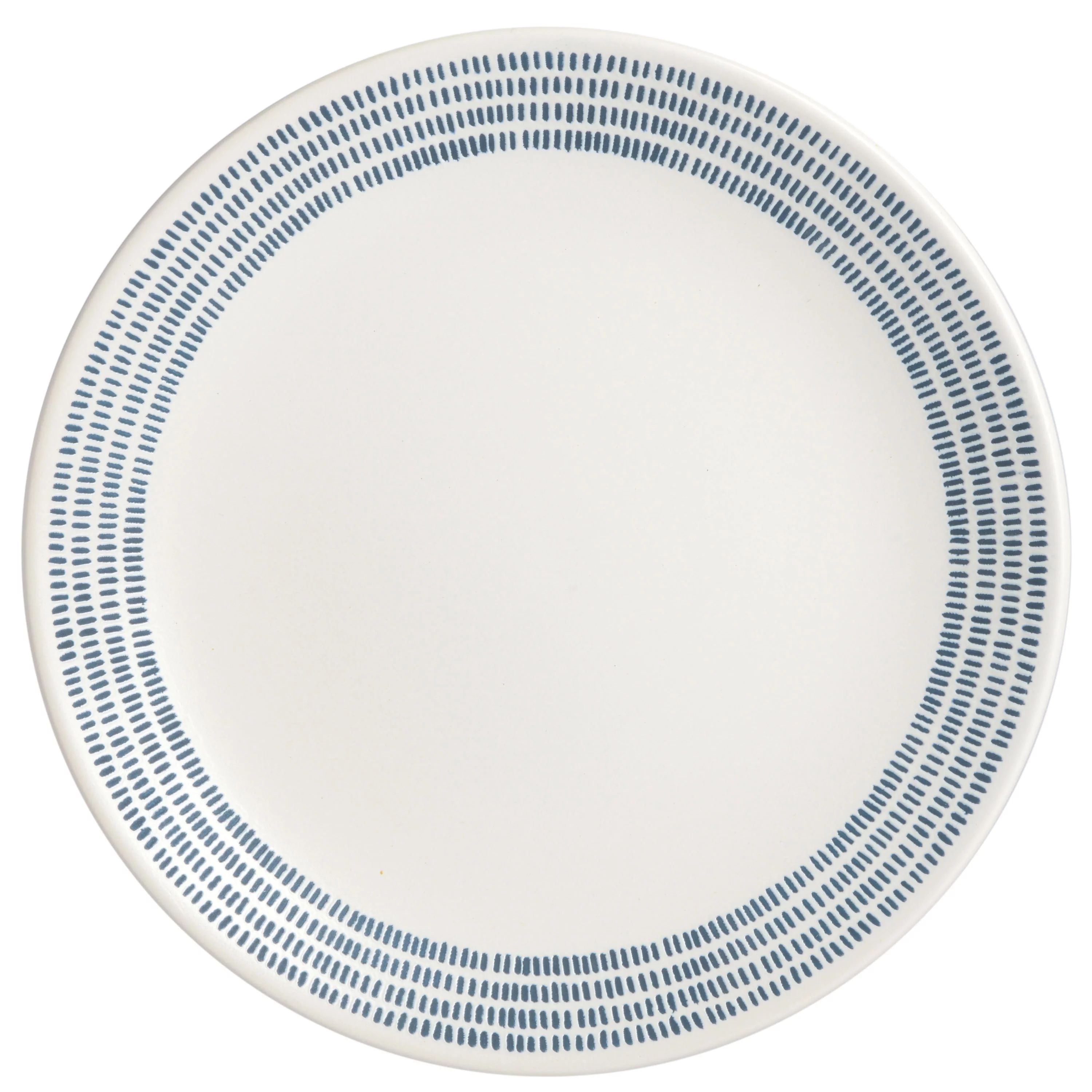 Gap Home 16-Piece Striped Rim White Stoneware Dinnerware Set