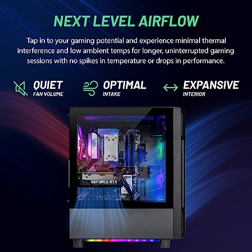 Skytech Nebula Gaming PC Desktop, Ryzen 5 5600 3.5 Ghz (4.4GHz Turbo Boost), NVIDIA RTX 3050 6GB GDDR6, 1TB SSD, 16GB DDR4 RAM 3200, 650W Gold PSU, Wi-Fi, Win 11 Home