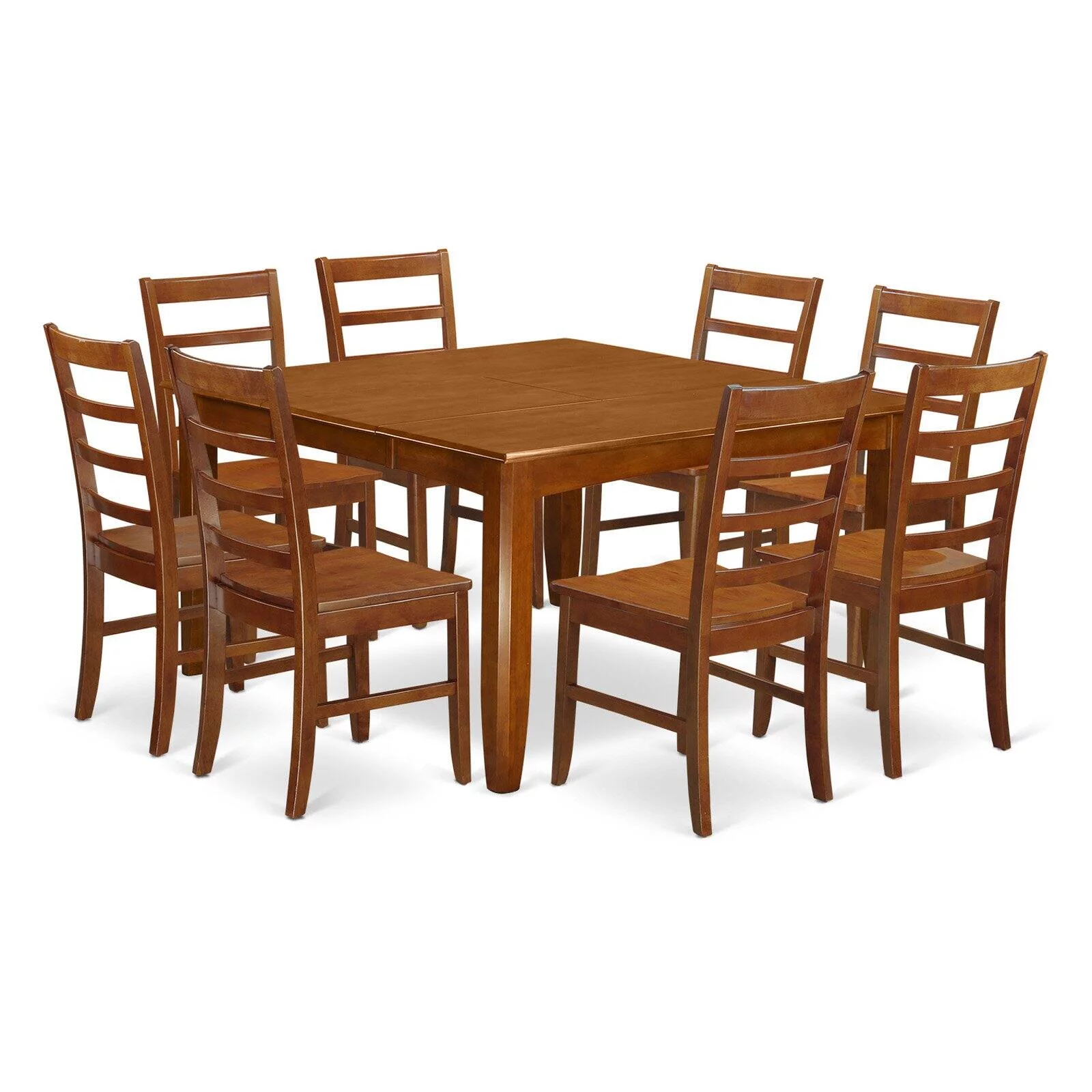PARF9-BLK-C 9 Pc Dining room set-Square Dining Table with Leaf and 8 Dining Chairs