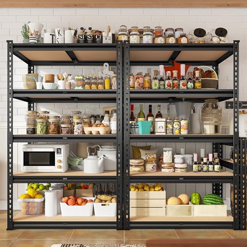 REIBII Storage Shelves 6 Tier Garage Shelving Heavy Duty Metal Shelving Loads 2250LBS Adjustable Metal Shelves for Warehouse Pantry Kitchen Closet 16