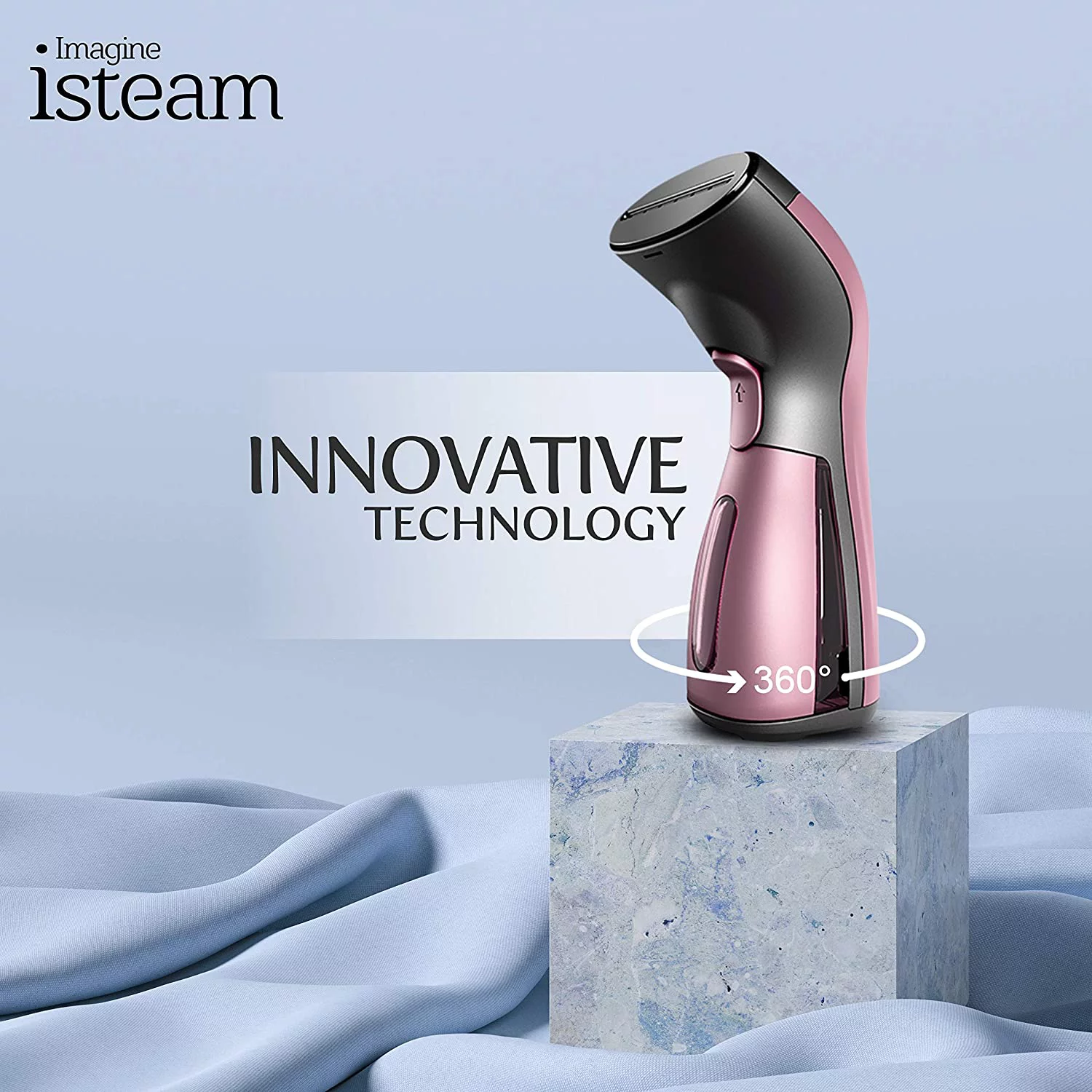 iSteam Steamer for Clothes [Luxury Edition] Powerful Dry Steam. Multi-Task: Fabric Wrinkle Remover- Clean- Refresh. Handheld Clothing Accessory. for All Kind of Garments. Home/Travel [MS208 Pink]