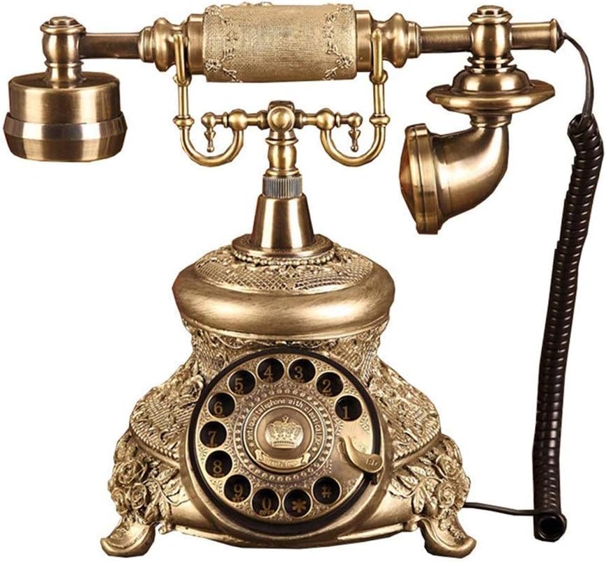 Retro Old Fashioned Telephone European Antique Telephone Rotary Dial Telephones Retro Landline Desk Telephone,Corded Phone for Home and Decor Rotary Dial Home Phone