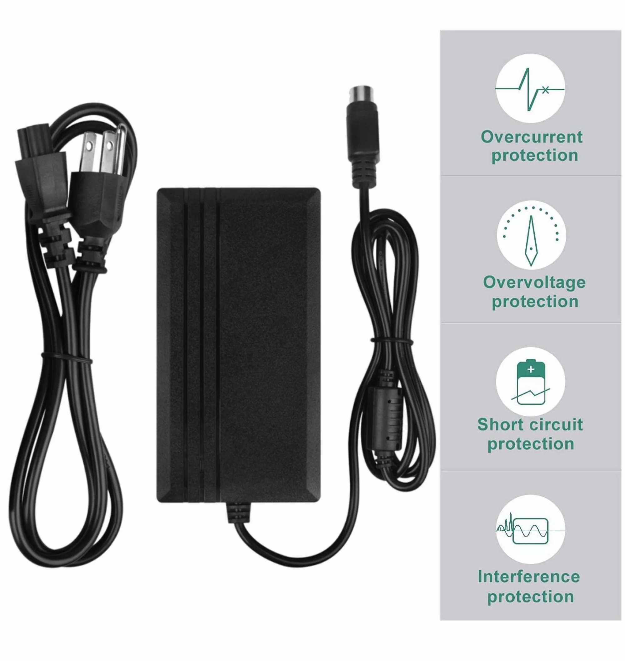 KONKIN BOO Compatible 4-Pin DIN Global AC / DC Adapter Replacement for FSP Group Inc. FSP150-AHAN1 P/N: 9NA1350204 Switching Power Supply Cord Cable PS Charger