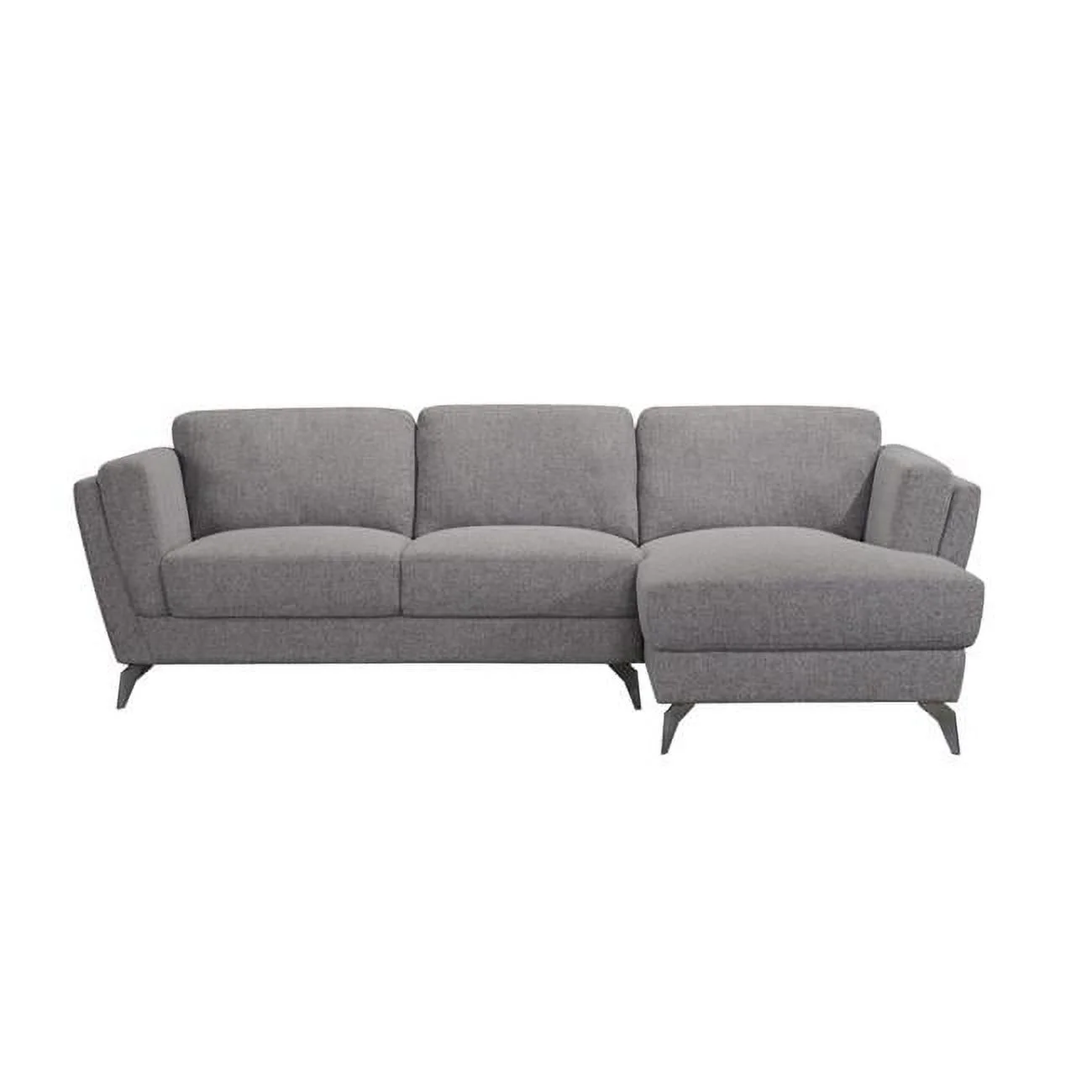 31 x 98 x 61 in. Gray Cotton Blend Stationary L-Shaped Sofa & Chaise - 2 Piece