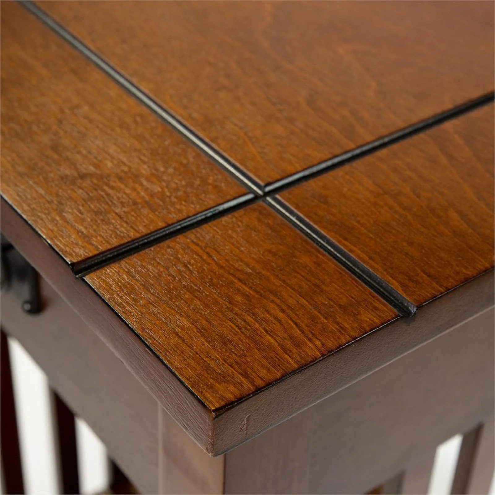 Bowery Hill 1 Drawer Farmhouse Wood End Table in Antique Oak