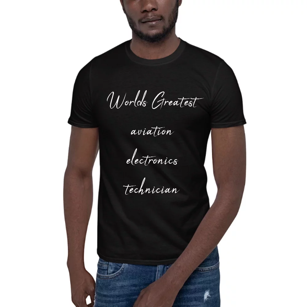 L Worlds Greatest Aviation Electronics Technician Short Sleeve Cotton T-Shirt By Undefined Gifts
