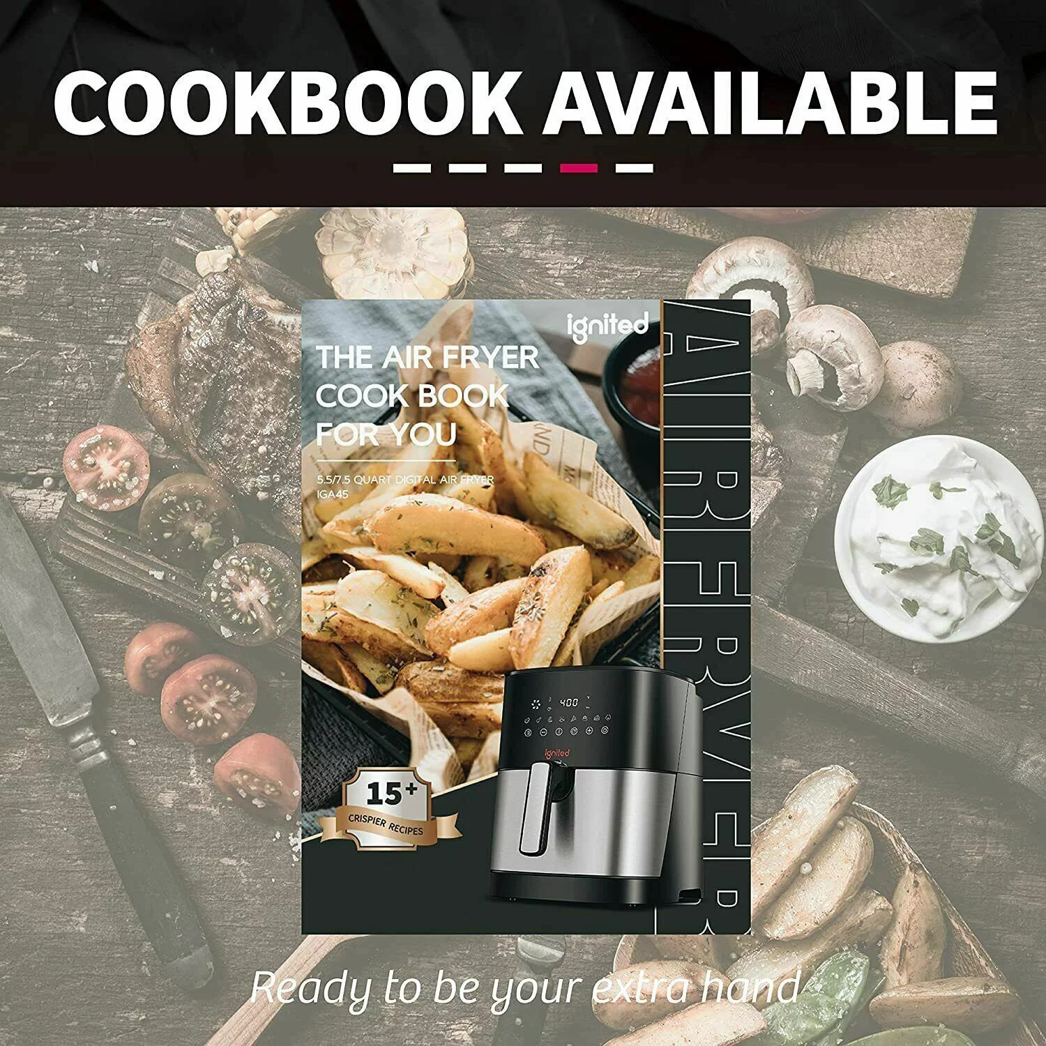 Ignited Air Fryer 5.5/7.5 Quart Large Capacity Digital Oil-less Cooker