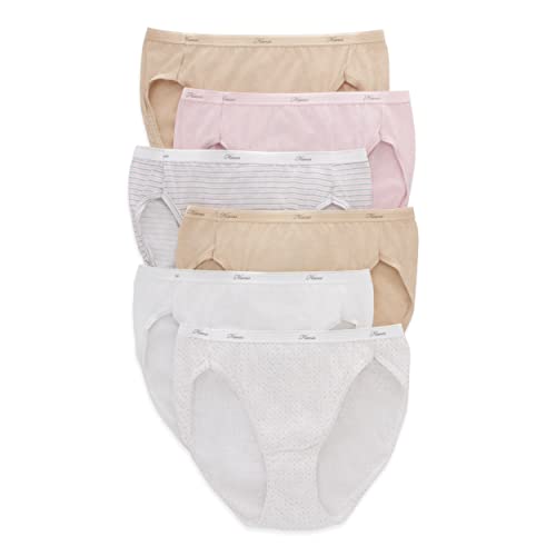 Hanes women's Hi-Cut Panties Pack, Lightweight Cotton Hi-Cuts, 6-Pack (Retired, Colors May Vary)