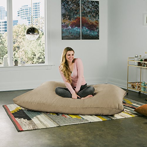 Jaxx Pillow Saxx 5.5-Foot - Huge Bean Bag Floor Pillow and Lounger, Chocolate