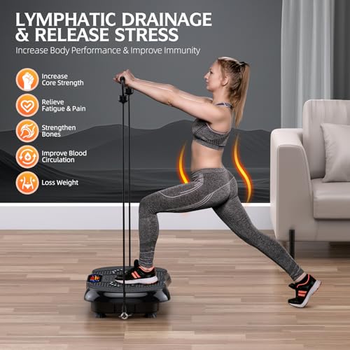 Vibration Plate Exercise Machine, Lymphatic Drainage Machine for Weight Loss, Full Body Workout Vibrate Fitness Platform, Helps Toning Shaping Wellness Home Gyms Workout - Max User Weight 330lbs