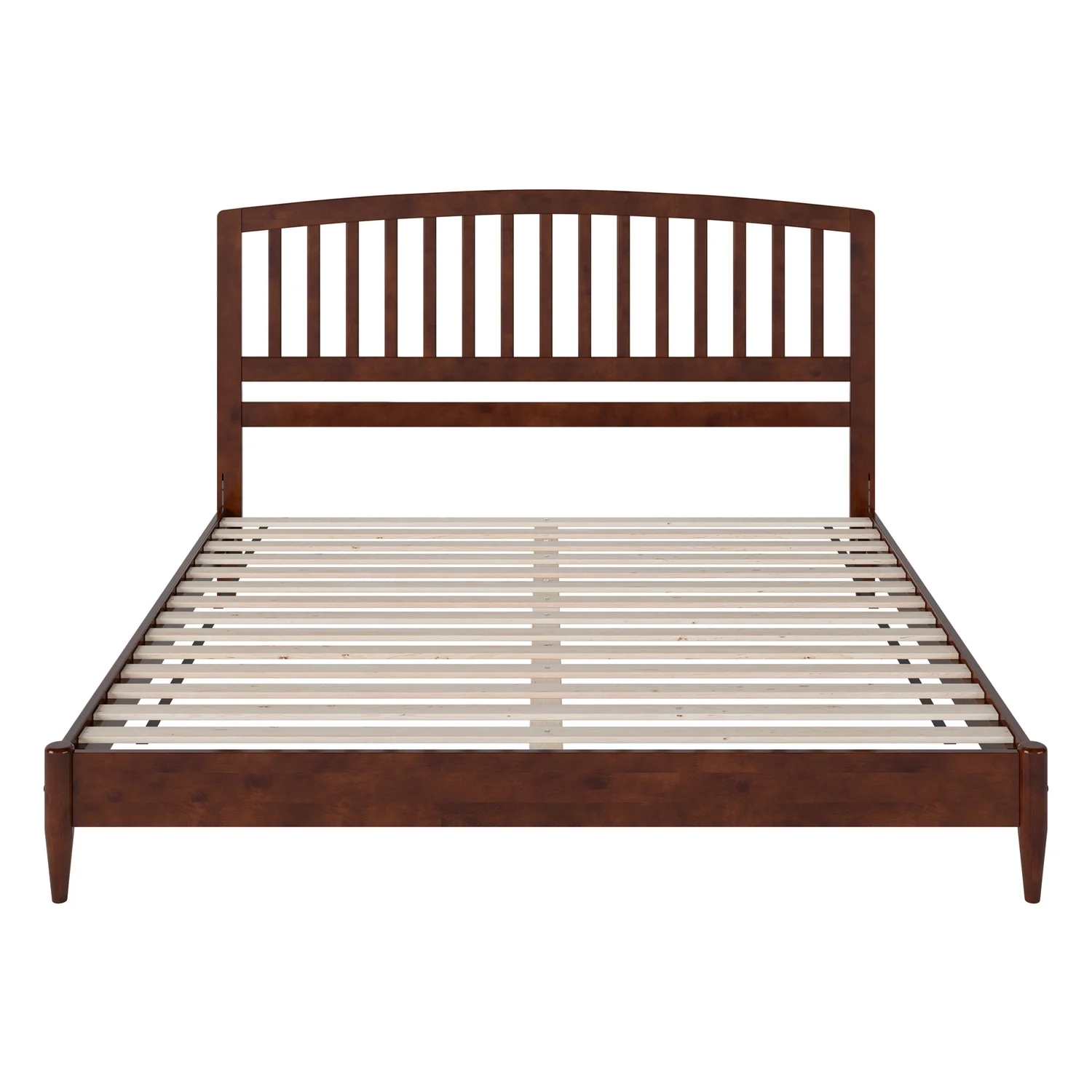 AFI Quincy King Solid Wood Low Profile Platform Bed, Walnut