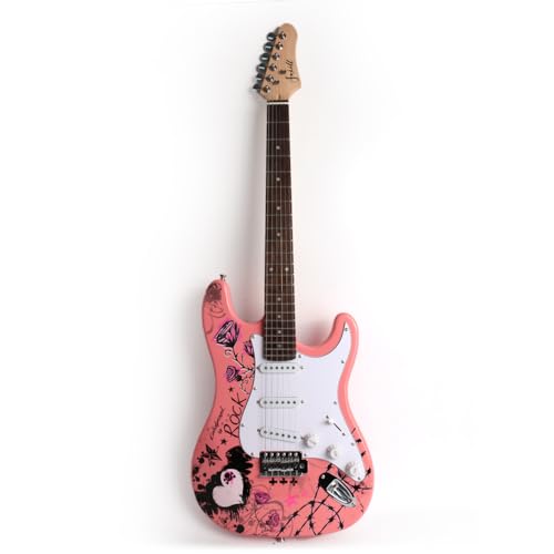 39 Inch Electric Guitar Phoenix Body Maple Neck Rosewood Fretboard With Gig Bag (Pink)