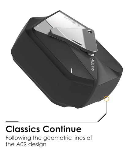 Aulumu A09 Geometric AirPods Pro 2 Case [2nd/1st Generation] with Lock | Protective Cover with Nylon Buckle | Alloy Armour | Compatible with Apple AirPods Pro(2023/2022/2019) - Gray