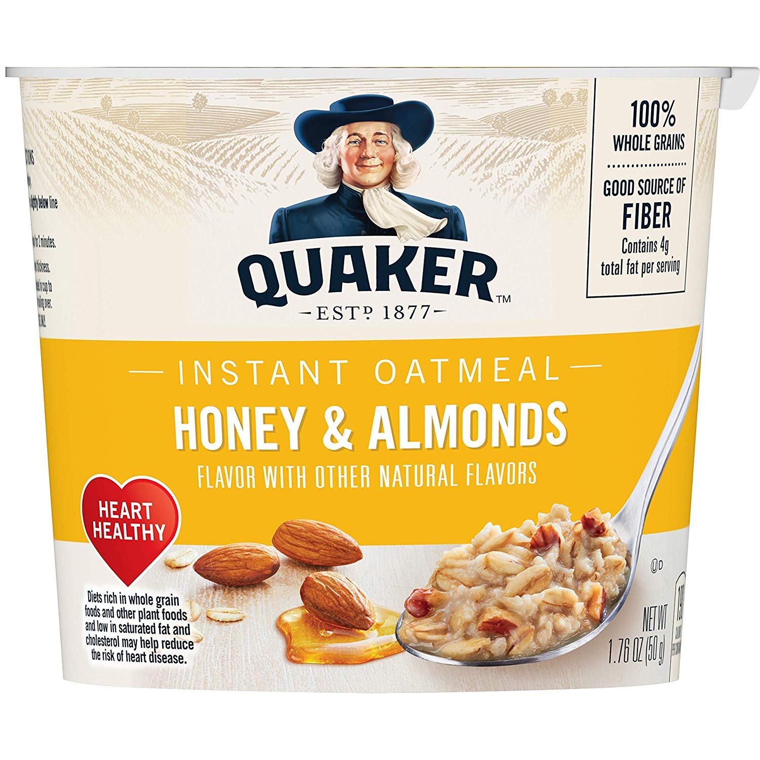 Quaker Instant Oatmeal Express Cups, Maple & Brown Sugar and Honey & Almond Variety Pack, 12 Count (Pack of 1)