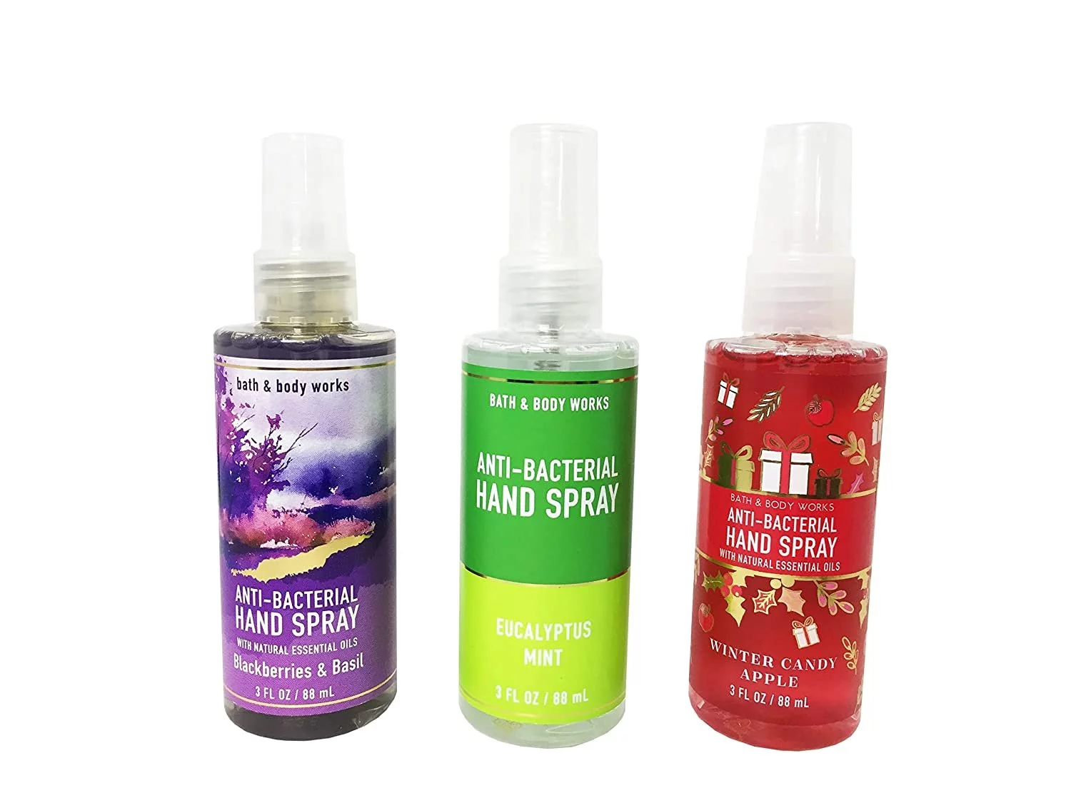 Bath and Body Works Value Pack Lot of 3 Hand Spray 3 oz Each Assorted Fragrance