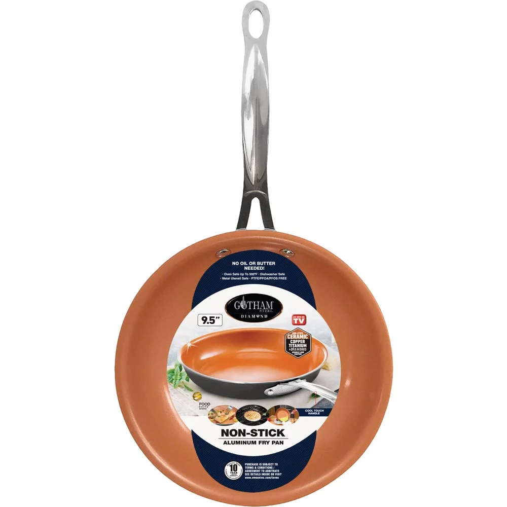 1 PK, Gotham Steel 9.5 In. Copper Ceramic Non-Stick Fry Pan