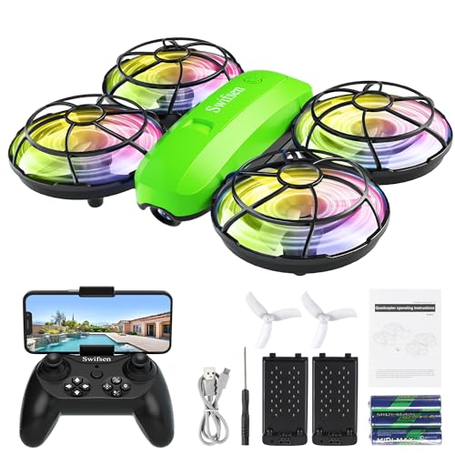 Drones for Kids with Camera,Rc Drone Indoor Small Helicopter,Birthday Gifts for Boys and Girls Beginners Friendly,Mini Quadcopter Toy With 2 Batteries,Propeller Full Protect,Altitude Hold