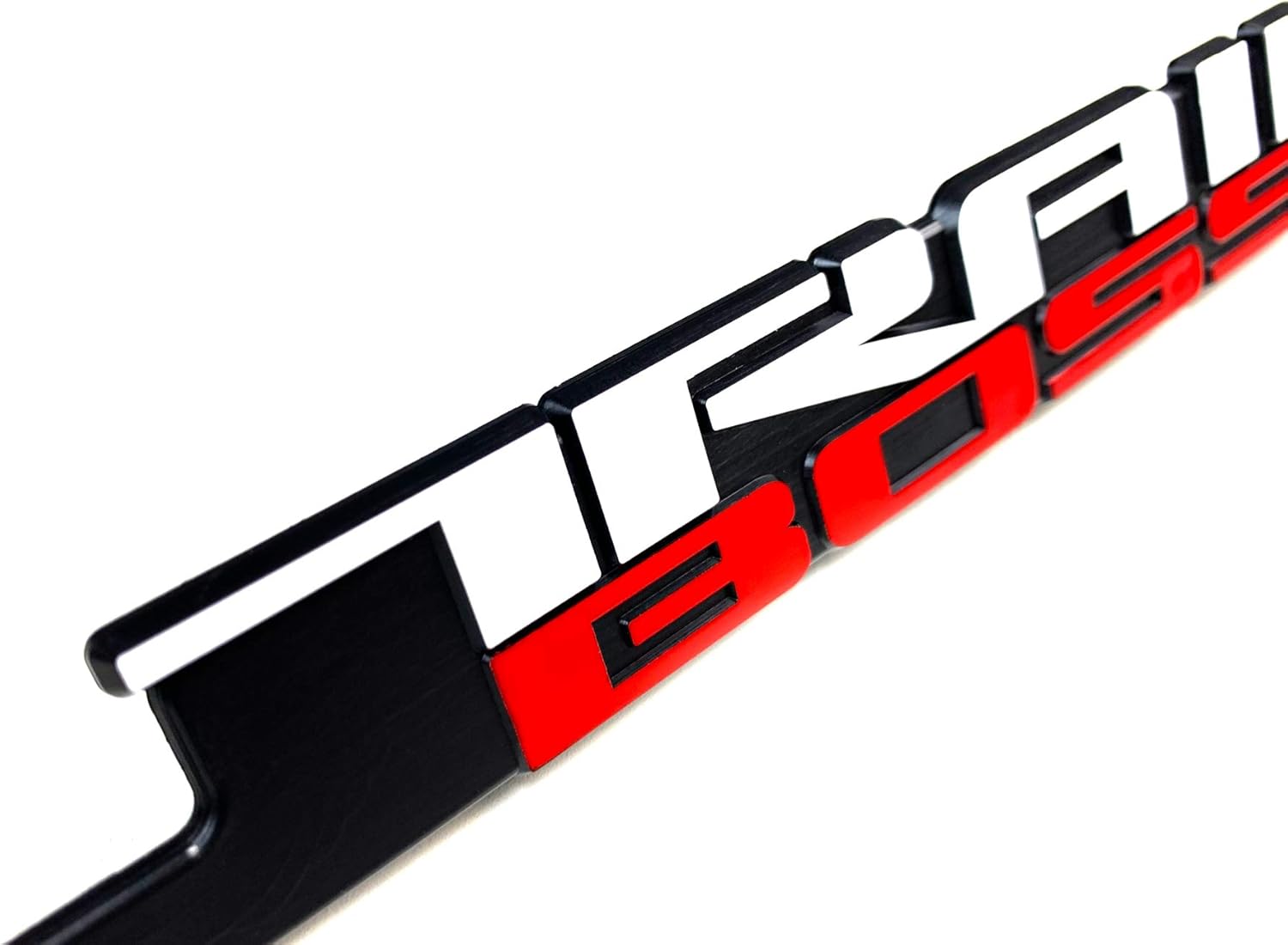 (2) TRAIL BOSS License Plate Frames 3D Raised Letter Frame Brackets (1-Pair)