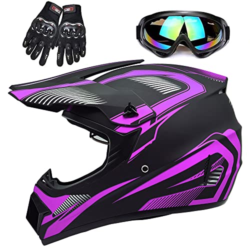 Adult 4 Wheeler Helmet, Motocross Helmet DOT/FMVSS-218 Certification Comfortable and Breathable Full Helmets for Locomotives Used in All Seasons