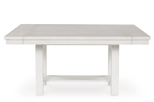 Signature Design by Ashley Robbinsdale Casual Removable Center Leaf Dining Extension Table with Trestle Base, White