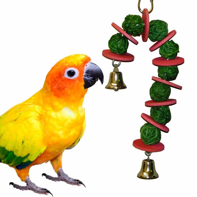 Super Bird Creations SB186 Vine Ball Candy Cane Bird Toy, Small/Medium Bird Size, 9