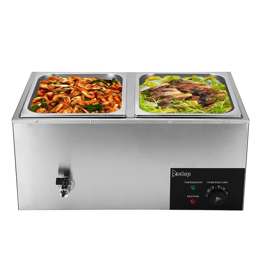 Ktaxon 10.6Qt 2-Pan Electric Food Warmer Stainless Steel Food Warmer
