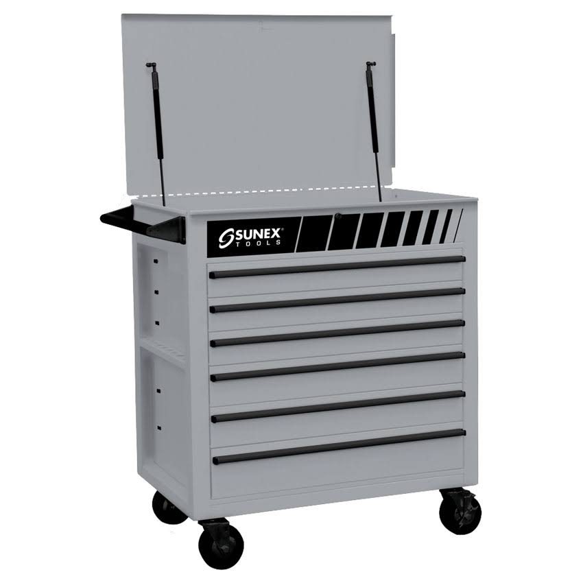 Sunex Premium Full 6-Drawer Service Cart, Green