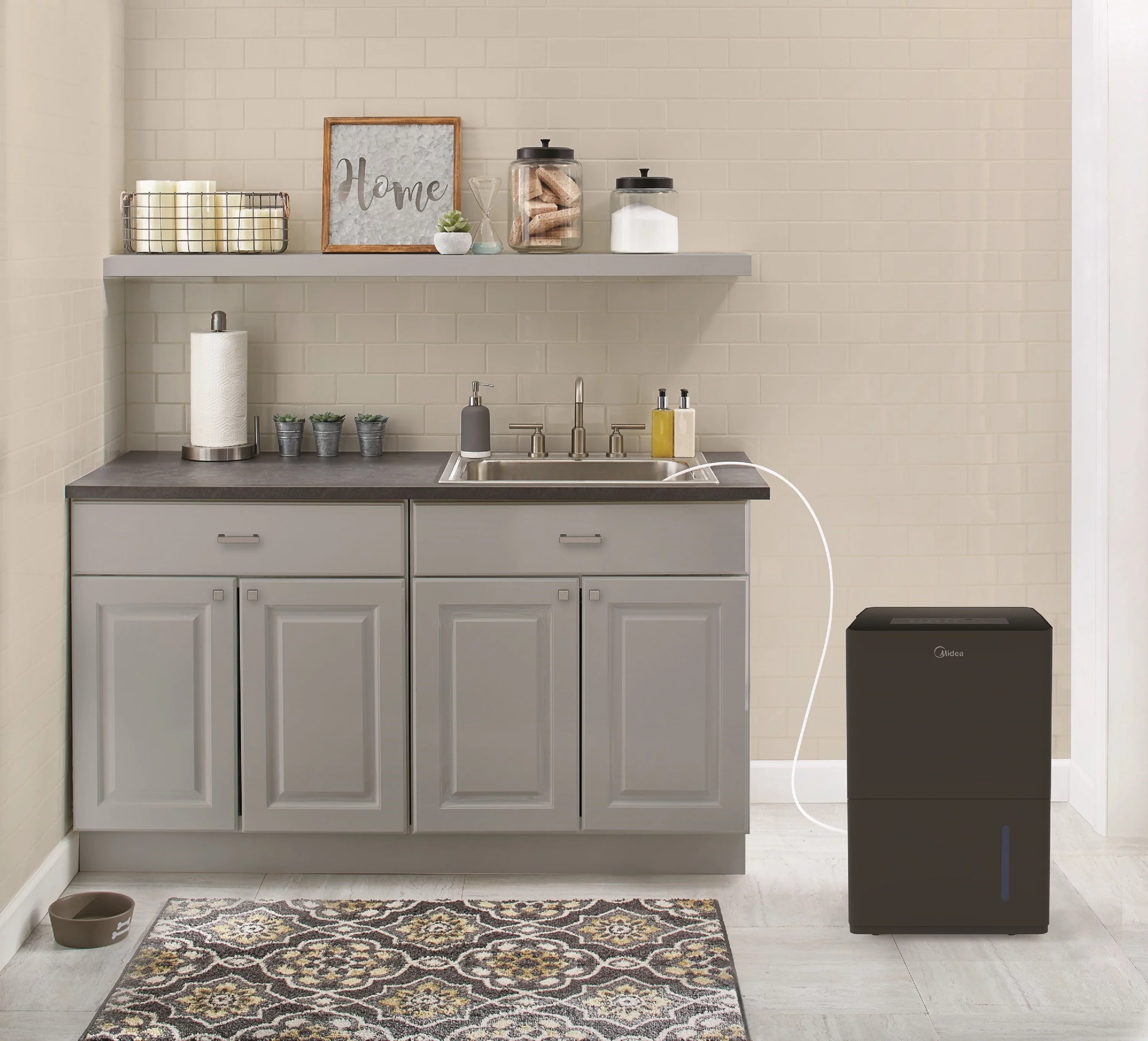 Midea 50-Pint Smart Dehumidifier with Pump - Wet Rooms, Energy Star, Black, MAD50PS1WBL