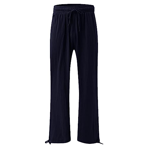 Beach Pants for Women Loose Pants Comfy Work Pants with Elastic High Waist Paper Bag Flowy Wide Leg Beach Pants