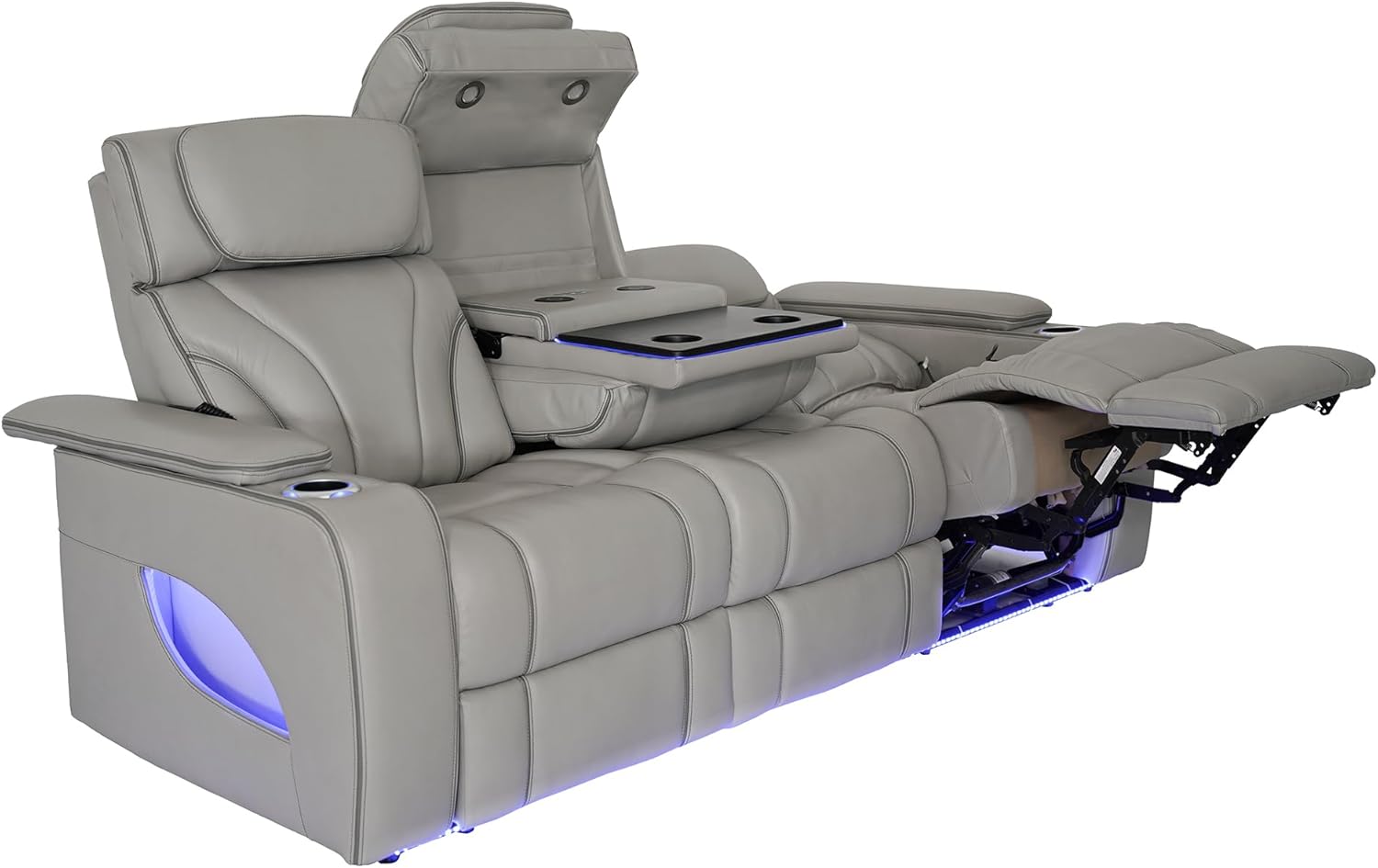 Armen Living Octavia Modern Zero Gravity Power Reclining Heated Massage Sofa, 86