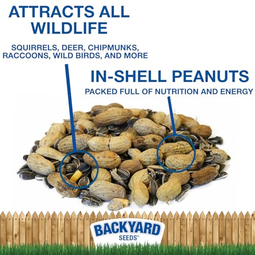 Backyard Seeds Squirrel & Chipmunk Food Mix – 8 lb Bag – Premium Wildlife Blend with Sunflower Seeds, Peanuts & Corn – Ideal for Squirrels, Chipmunks, Rabbits & Backyard Birds​